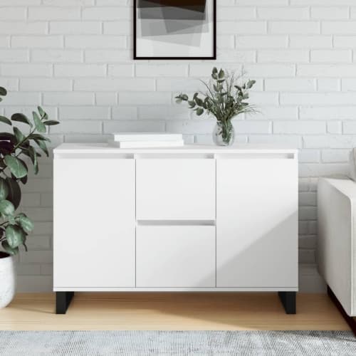 Skänk vit 104x35x70 cm konstruerat trä