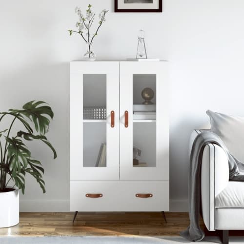 Högskåp vit 69,5x31x115 cm konstruerat trä