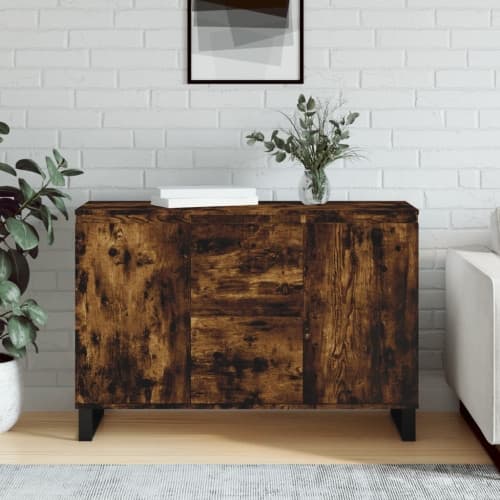 Skänk rökfärgad ek 104x35x70 cm konstruerat trä