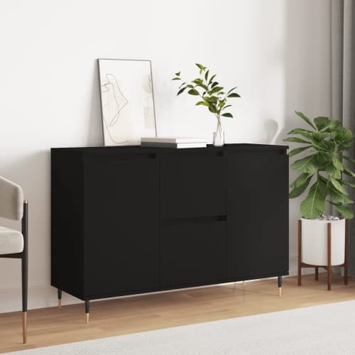 Skänk svart 104x35x70 cm konstruerat trä