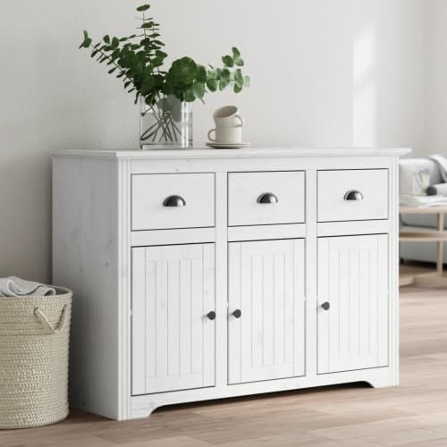 Skänk BODO vit 115,5x44x80 cm massiv furu