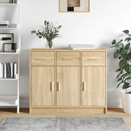 Skänk sonoma-ek 91x28x75 cm konstruerat trä