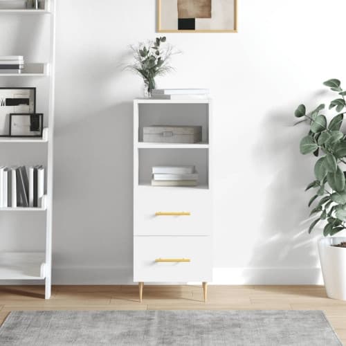 Skänk vit 34,5x34x90 cm konstruerat trä