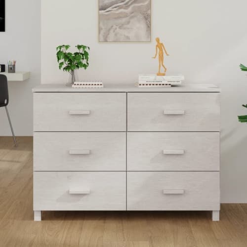 Skänk HAMAR vit 113x40x80 cm massiv furu