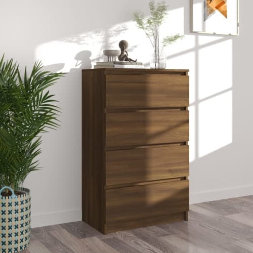 Byrå brun ek 60x35x98,5 cm konstruerat trä