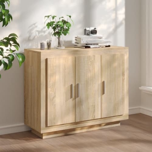 Skänk sonoma-ek 92x35x75 cm konstruerat trä