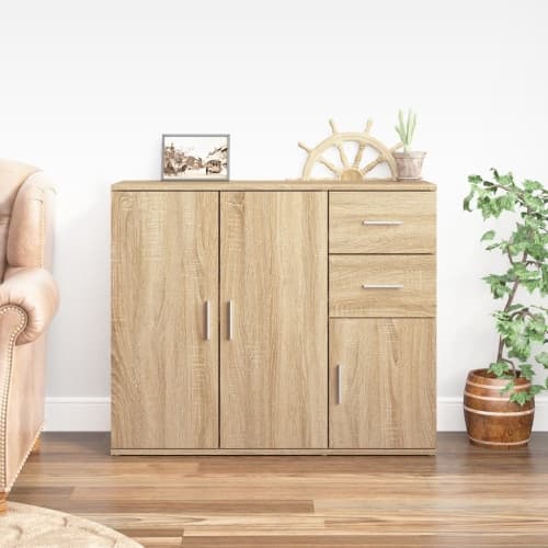 Skänk sonoma-ek 91x29,5x75 cm konstruerat trä