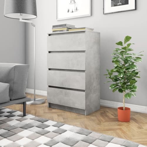 Byrå betonggrå 60x35x98,5 cm konstruerat trä