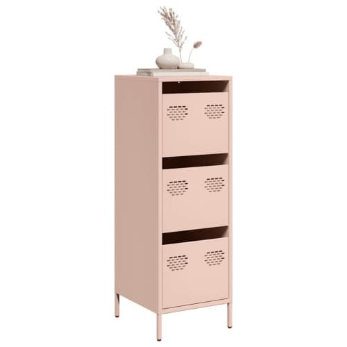 Högskåp rosa 39x35x103,5 cm stål