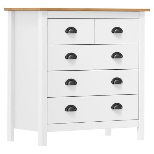 Skänk Hill vit 79x40x80 cm massiv furu