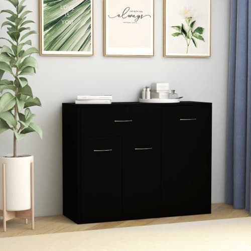 Skänk svart 88x30x70 cm konstruerat trä