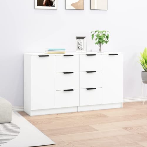Skänkar 2 st vit 60x30x70 cm konstruerat trä