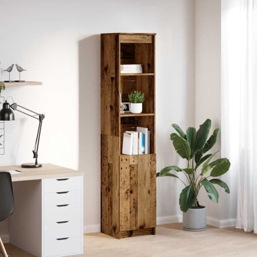 Högskåp gammalt trä 37,5x35x180 cm konstruerat trä