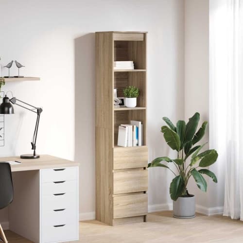 Highboard Sonoma ek 37,5x35x180 cm konstruerat trä