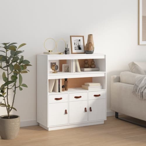Vitrinskåp vit 100x40x108,5 cm massiv furu