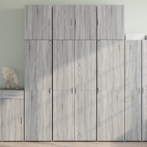 Högskåp grå sonoma 80x42,5x249 cm konstruerat trä