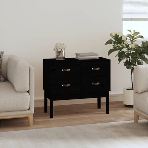 Konsolbord svart 90x40x78 cm massiv furu