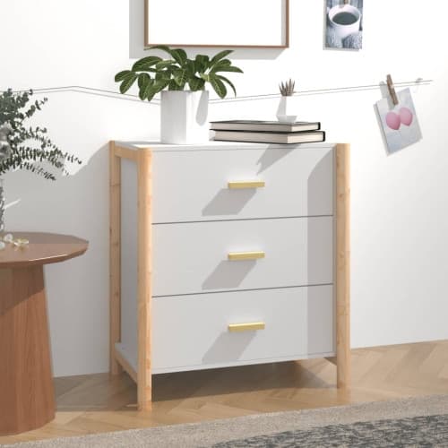 Skänk vit 62x38x70 cm konstruerat trä