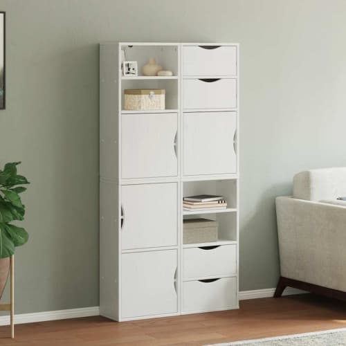 Sidoskåp 4 st "ODDA" vit 40x24x79 cm massiv trä furu