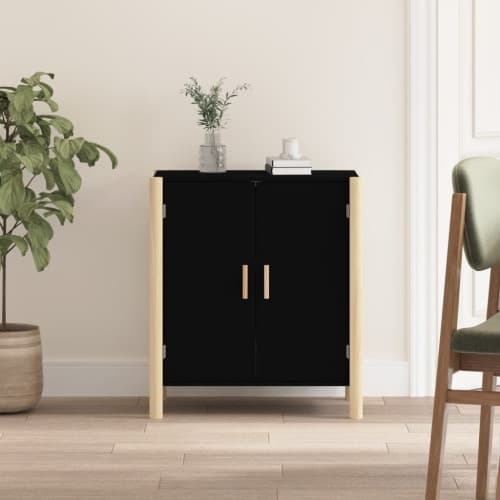 Skänk svart 62x38x70 cm konstruerat trä