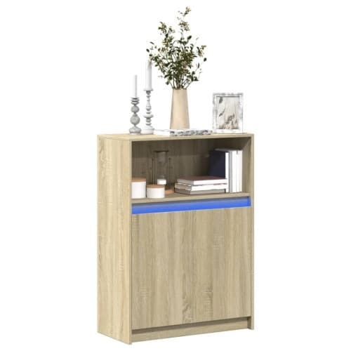 Skänk med LED sonoma-ek 72x34x100 cm konstruerat trä