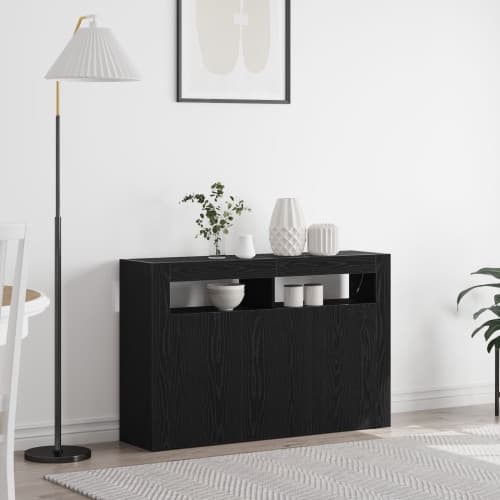 Sideboard Svart ek Konstruerat trä 116 x 30 x 75 cm