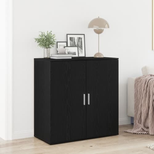 Sideboard svart ek 79x38x80 cm konstruerat trä