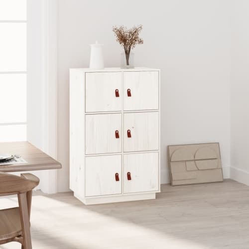 Vitrinskåp vit 34x40x108,5 cm massiv furu