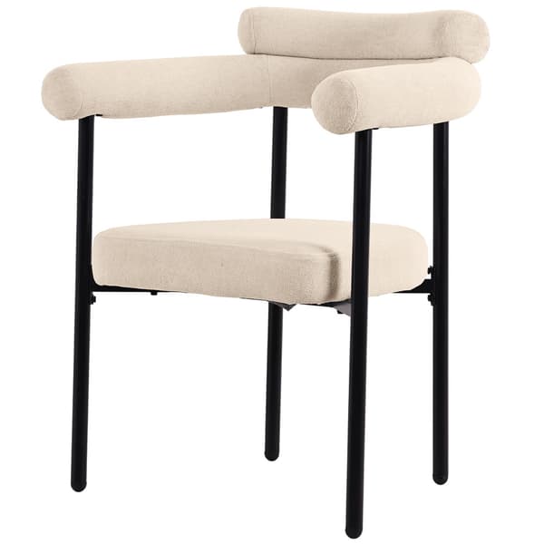 Spisebord 140x80x75cm med 6 stole - MDF bordplade, metalstel og fløjlshynder - hvid&sort