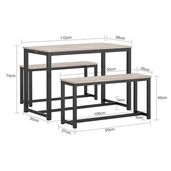 Matsalsbord Set, OGT25-HN, 110x58x74 cm, Brun