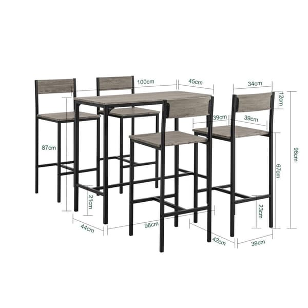Matsalsset, OGT14-N, 100x45x87 cm, Brun