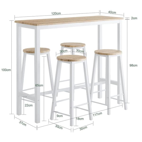 Barbordssats, OGT22-WN, 120x40x100 cm, Brun