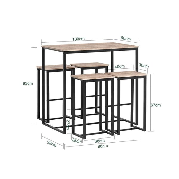 Barbord, OGT15-N, 100x60x96 cm, Brun