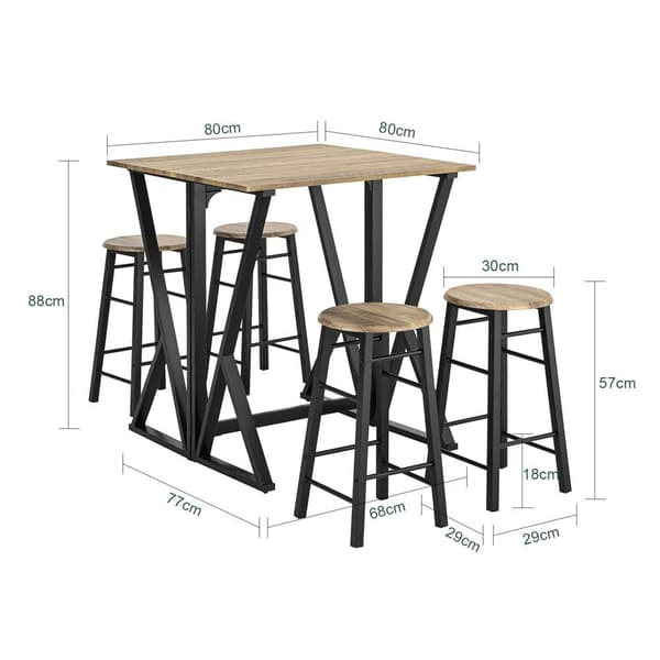Matsalsset, OGT24-N, 40-80x89x80 cm, Brun