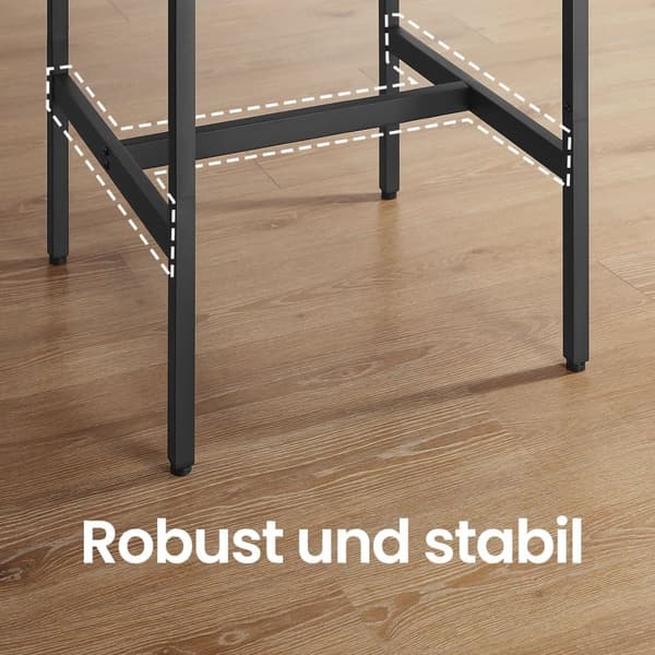 Bartbord med barstol-set, VASAGLE LBT017B01, 60x60x90 cm, 30x40x65 cm, Svart
