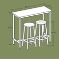 Miniatyrbild 5 av 5: Bartbordsset, VASAGLE LBT219B01, 40x100x90 cm, Brun Svart