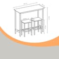 Miniatyrbild 3 av 5: Matservis, VASAGLE LBT218B01, 100x40x90 cm, Svart