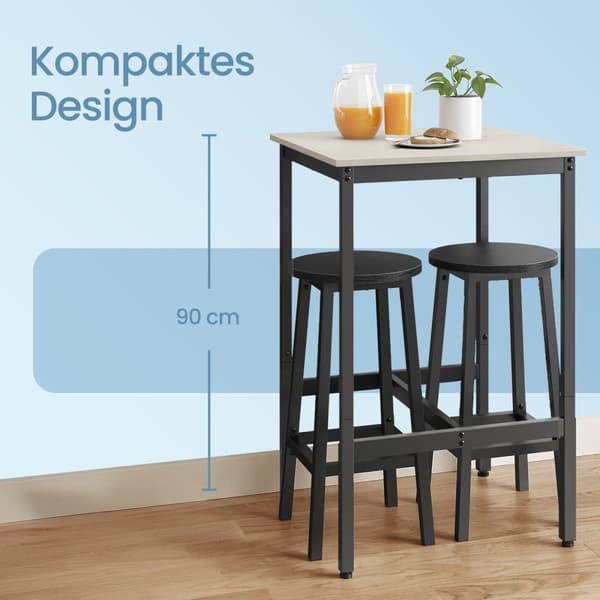 Barbord, VASAGLE LBT025B02, 60x60x92 cm, Svart