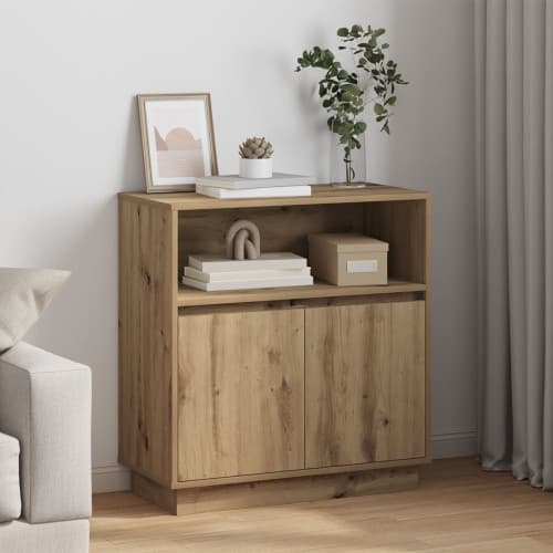 Sideboard med LED Artisan Ek 71x34,5x75 cm Konstruerat trä