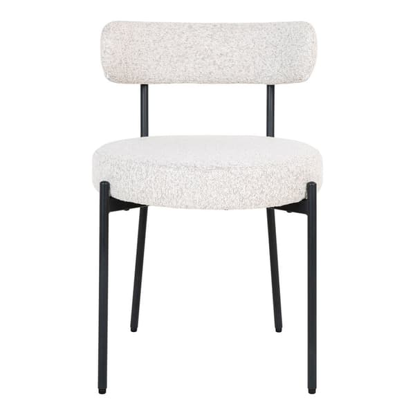 Tokyo spisegrupper spisebord inkl. 2 ileggsplater Ø120x120-160-200 cm eikefiner og 6 stoler bouclé hvit.