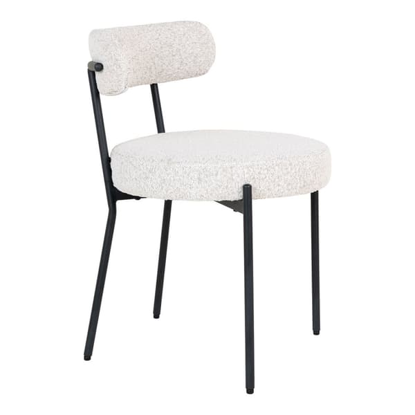 Tokyo spisegrupper spisebord inkl. 2 ileggsplater Ø120x120-160-200 cm eikefiner og 6 stoler bouclé hvit.