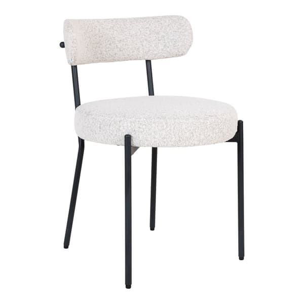 Tokyo spisegrupper spisebord inkl. 2 ileggsplater Ø120x120-160-200 cm eikefiner og 6 stoler bouclé hvit.