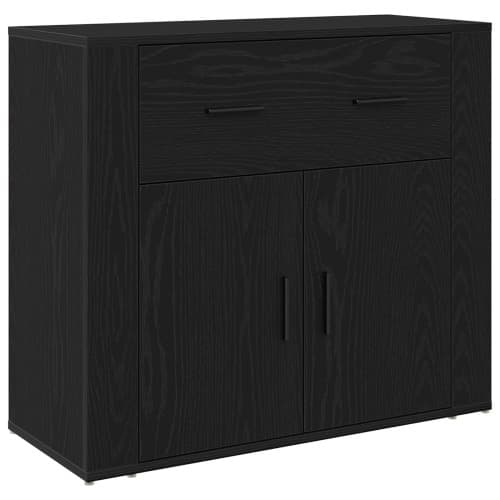 Sideboard svart ek 80x33x70 cm konstruerat trä