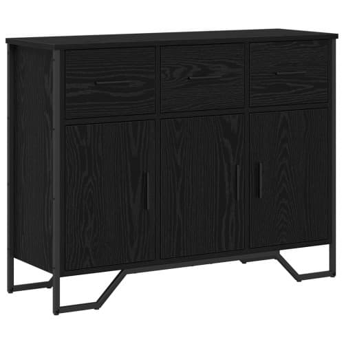 Skåp Svart Ek 97x32,5x74,5 cm Konstruerat Trä