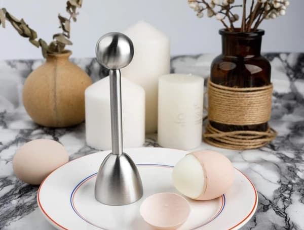 Egg Cutter Rostfritt stål Egg Cutter för mjuka hårdkokta ägg Cracker Egg Shell Separator Remover