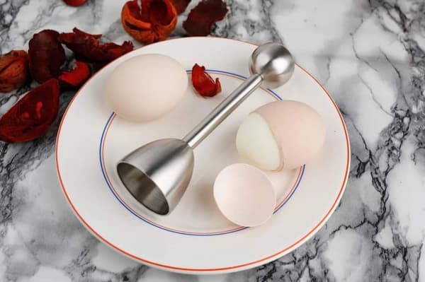 Egg Cutter Rostfritt stål Egg Cutter för mjuka hårdkokta ägg Cracker Egg Shell Separator Remover