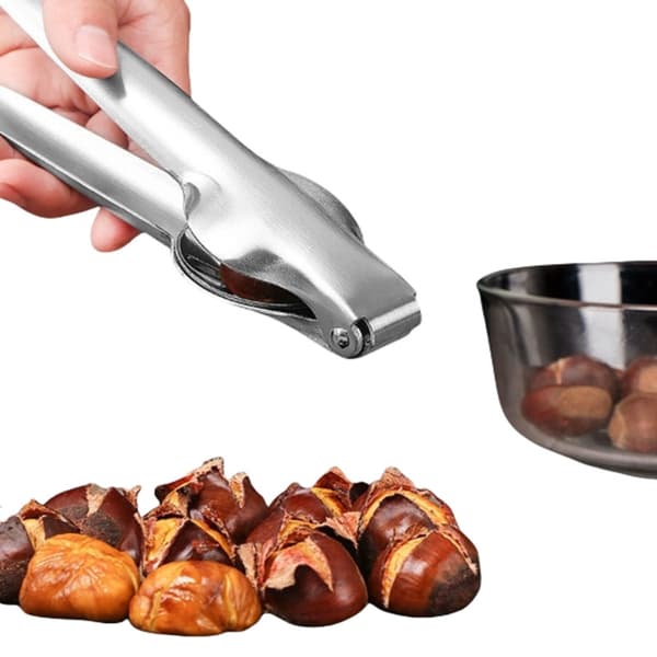 Ruostumattomasta teräksestä valmistettu kastanjanpoimija pähkinän poimija metallinen mutterinpoimija keittiötyökalut