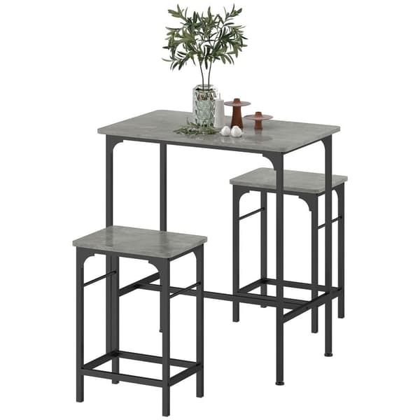 Barbord Set, 80x50x87 cm, Grå