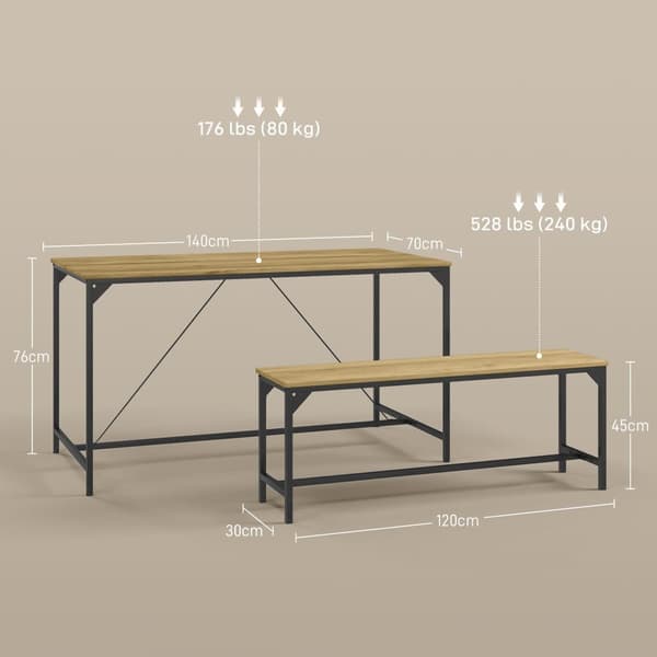 Matsalsset, 140x70x76 cm, Naturträ