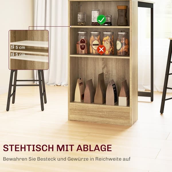 Barbord med Barstolset, 91x49x91 cm, Ek Svart